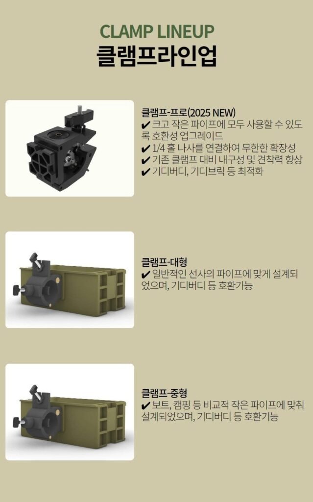 기디크래프트 기디버디 멀티클램프 프로 선상거치대